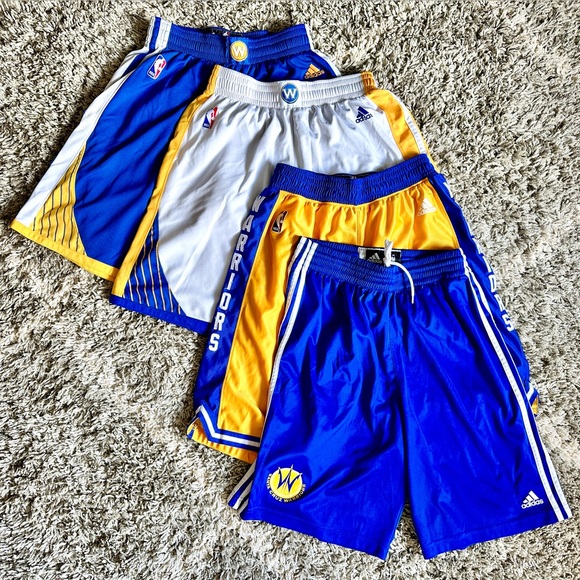 LOT of 4 Adidas Golden State Warriors shorts